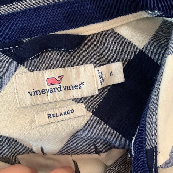 Vineyard vines blue plaid button up women’s size small 4 - Picture 4 of 5